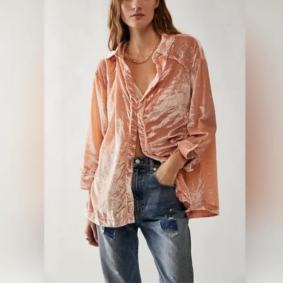 Free People Tops - NWOT Free People Marianne Velvet Shirt